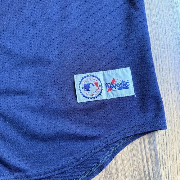 Vintage Minnesota Twins Jacque Jones #11 Majestic Jersey XL Navy Blue Baseball - Picture 4 of 9